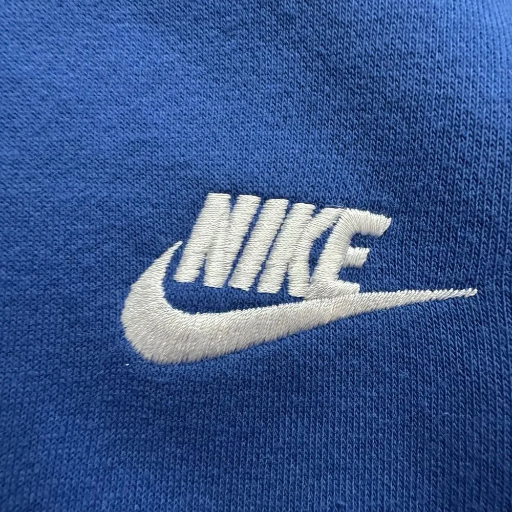 Nike Blue Fleece Pullover Hoodie Men's XXL Logo Drawstring Hooded Pockets